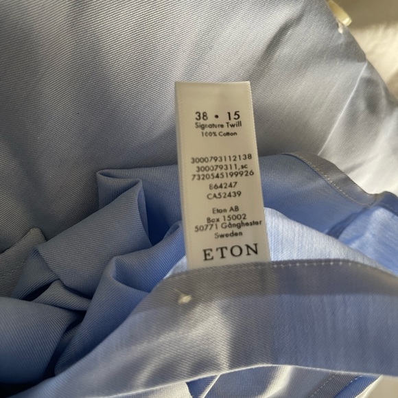 Eton Light Blue Signature Twill Shirt, Never worn. - Picture 7 of 7